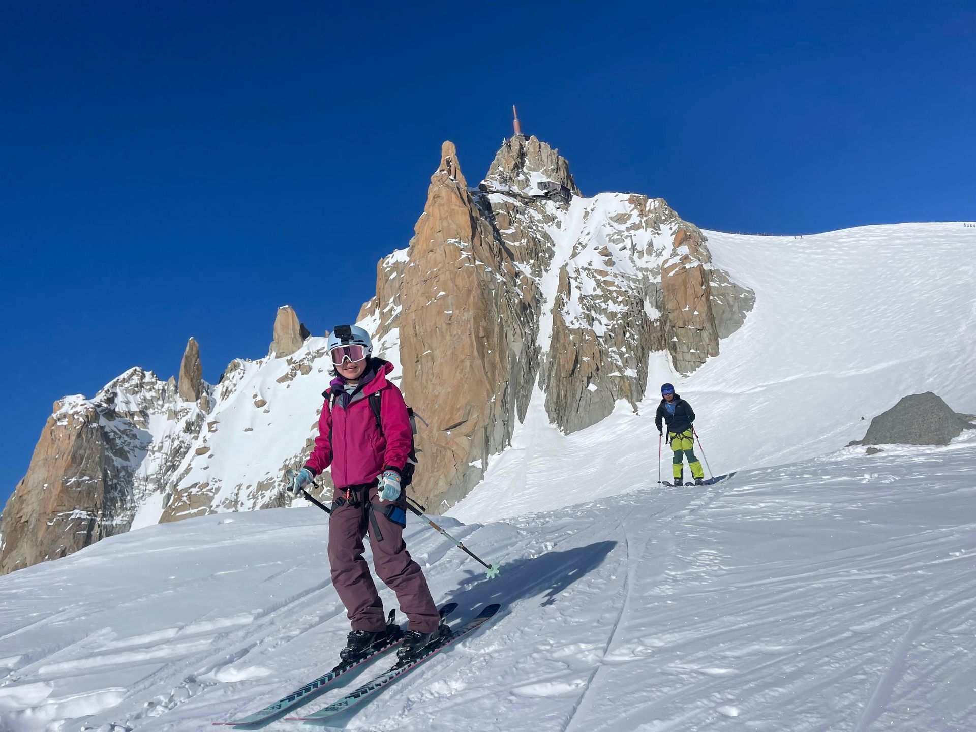 Ski versant italien depuis Aiguille du Midi - guide UIAGM